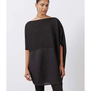 RUTI One for All Pleated Black Tunic One Size NWT